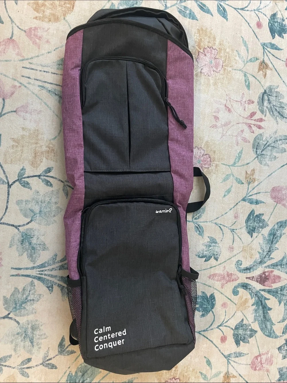 Calm Centered Conquerer Men’s Black and Purple Sling Bag